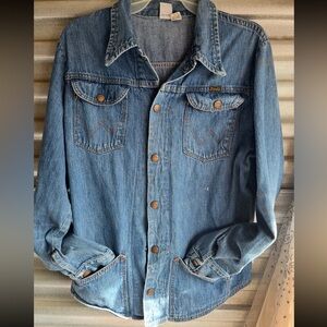 Vintage Wrangler Blue Jean Jacket Classic Denim Style large